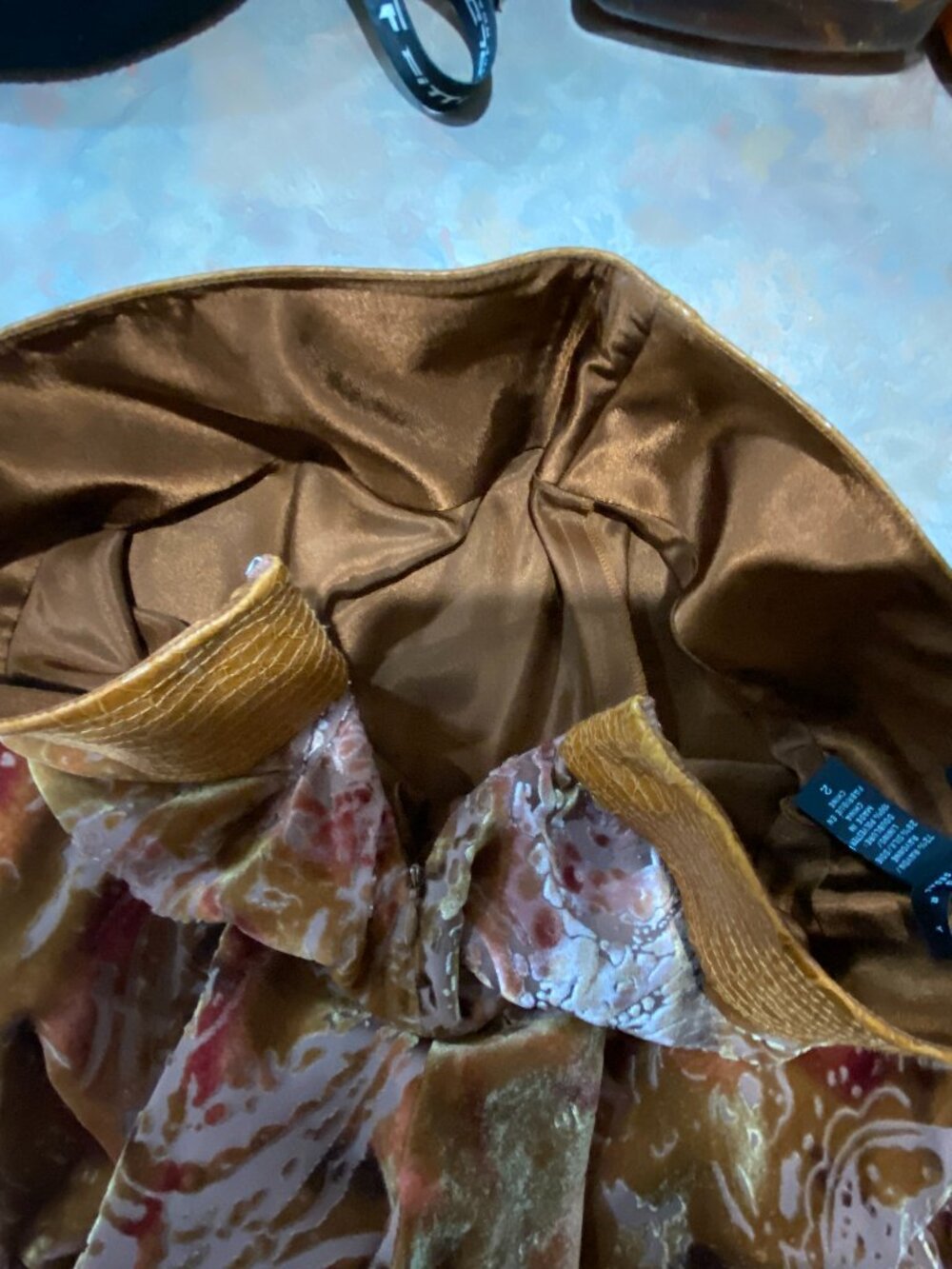 Laundry by Shelli Segal Silk Blend Paisley Skirt Size 2 Flowy Boho Brown Tan - Picture 7 of 9